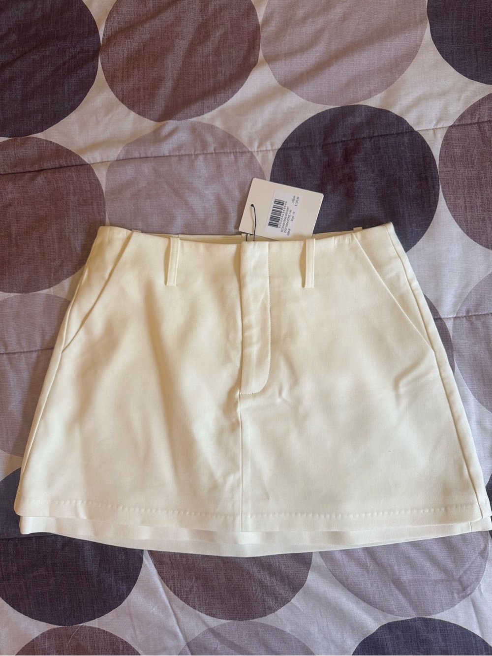 Dissh Beckham Mini Skirt Cream Size 6